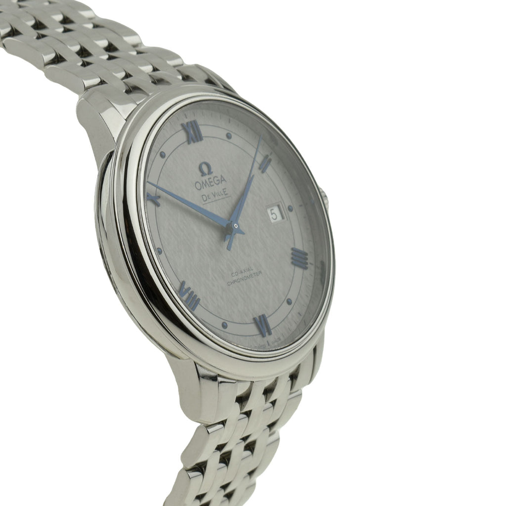 Omega De Ville Prestige Co-Axial Grey Dial Silver Steel Strap Watch For Men - 424.10.40.20.06.002