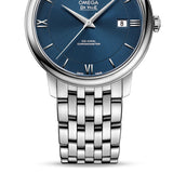 Omega De Ville Prestige Co-Axial Orbis Blue Dial Silver Steel Strap Watch For Men - 424.10.40.20.03.001