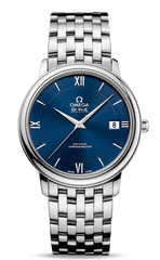 Omega De Ville Prestige Co-Axial Orbis Blue Dial Silver Steel Strap Watch For Men - 424.10.40.20.03.001
