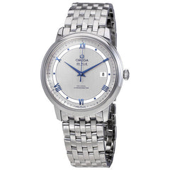 Omega De Ville Prestige Co-Axial Rhodium Silver Dial Silver Steel Strap Watch For Men - 424.10.40.20.02.001