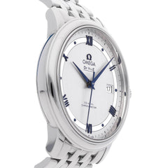 Omega De Ville Prestige Co-Axial Rhodium Silver Dial Silver Steel Strap Watch For Men - 424.10.40.20.02.001