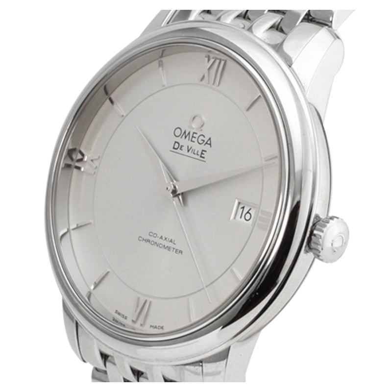 Omega De Ville Prestige Co Axial Silver Dial Silver Steel Strap Watch For Men - 424.10.40.20.02.004