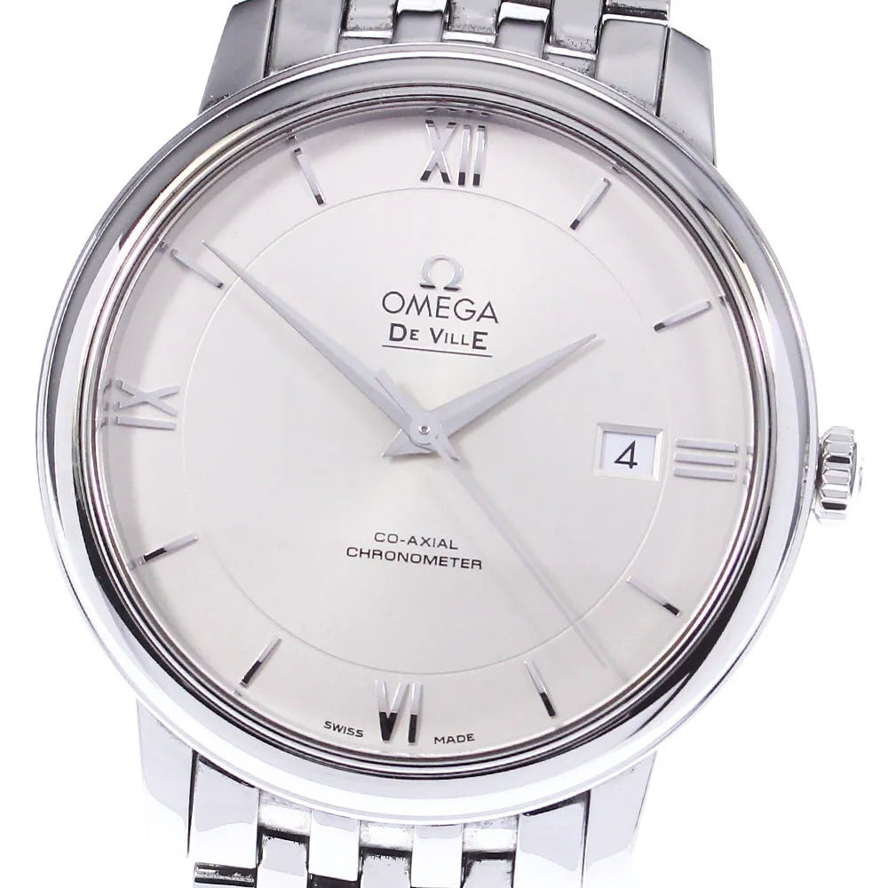 Omega De Ville Prestige Co Axial Silver Dial Silver Steel Strap Watch For Men - 424.10.40.20.02.004
