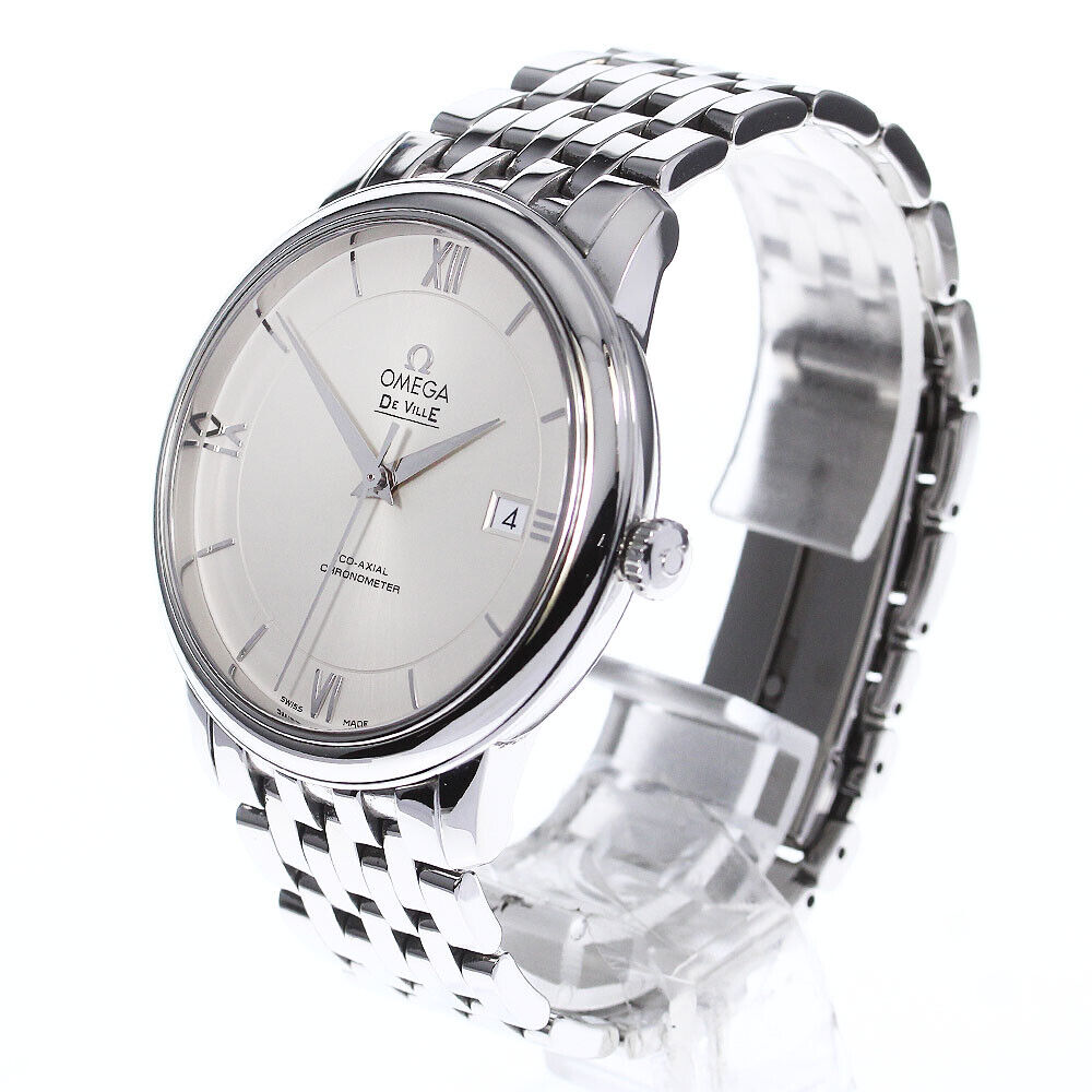 Omega De Ville Prestige Co Axial Silver Dial Silver Steel Strap Watch For Men - 424.10.40.20.02.004