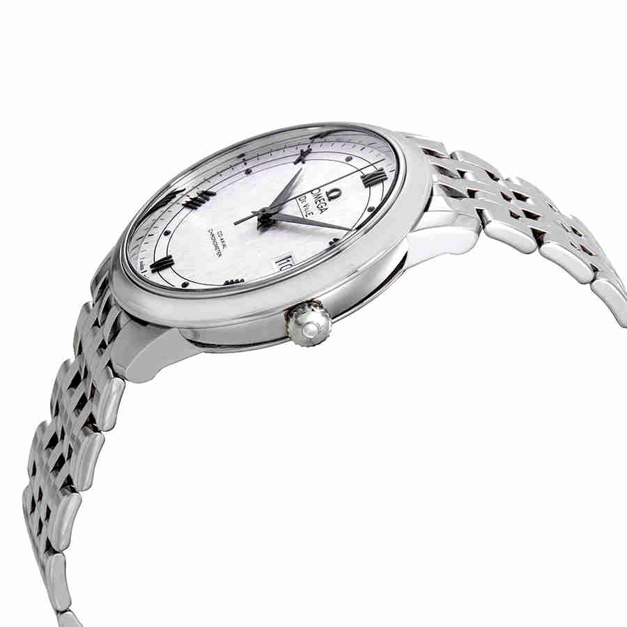 Omega De Ville Prestige Co Axial Automatic White Dial Silver Steel Strap Watch For Men - 424.10.40.20.02.005