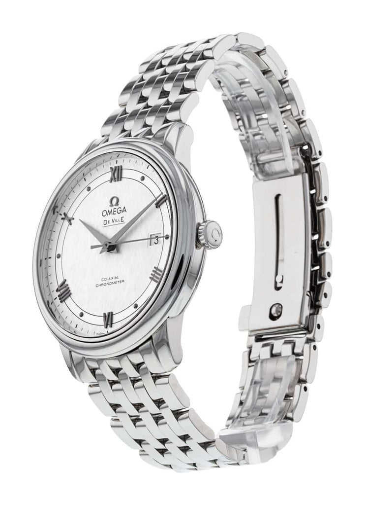 Omega De Ville Prestige Co Axial Automatic White Dial Silver Steel Strap Watch For Men - 424.10.40.20.02.005