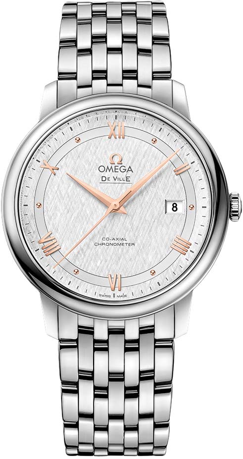 Omega De Ville Prestige Co Axial Silver Dial Silver Steel Strap Watch For Men - 424.10.40.20.02.004