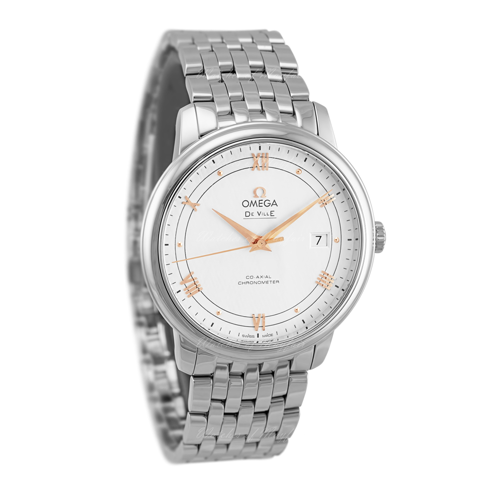 Omega De Ville Prestige Co Axial Silver Dial Silver Steel Strap Watch For Men - 424.10.40.20.02.004