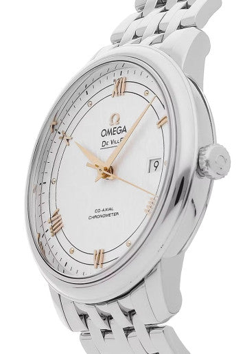 Omega De Ville Prestige Co Axial Silver Dial Silver Steel Strap Watch For Men - 424.10.40.20.02.004