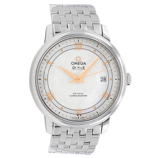 Omega De Ville Prestige Co Axial Silver Dial Silver Steel Strap Watch For Men - 424.10.40.20.02.004