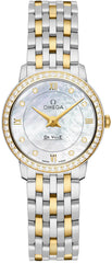 Omega De Ville Prestige Quartz Diamonds Mother Of Pearl Dial Two Tone Steel Strap Watch For Women - 424.25.27.60.55.001