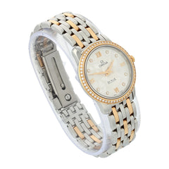 Omega De Ville Prestige Quartz Diamonds Silver Dial Two Tone Steel Strap Watch For Women - 424.25.27.60.52.001