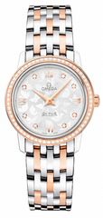 Omega De Ville Prestige Quartz Diamonds Silver Dial Two Tone Steel Strap Watch For Women - 424.25.27.60.52.001