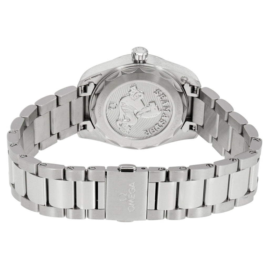 Omega Seamaster Aqua Terra Quartz Diamond Black Dial Silver Steel Strap Watch For Women - 220.10.28.60.51.001