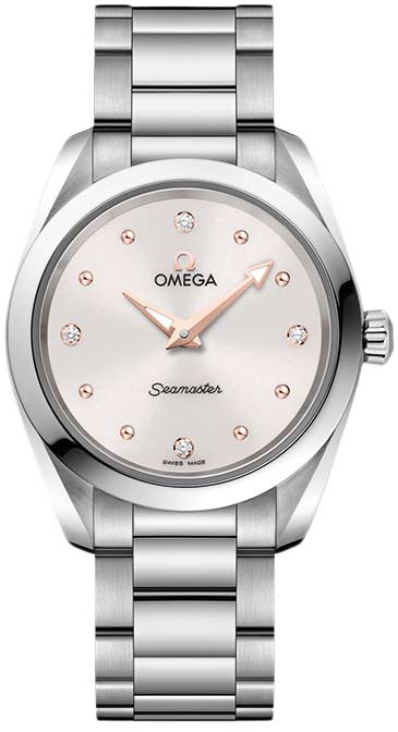 Omega Seamaster Aqua Terra Quartz Diamond Silver Dial Silver Steel Strap Watch For Women - 220.10.28.60.54.001