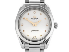 Omega Seamaster Aqua Terra Quartz Diamond Silver Dial Silver Steel Strap Watch For Women - 220.10.28.60.54.001