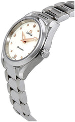 Omega Seamaster Aqua Terra Quartz Diamond Silver Dial Silver Steel Strap Watch For Women - 220.10.28.60.54.001