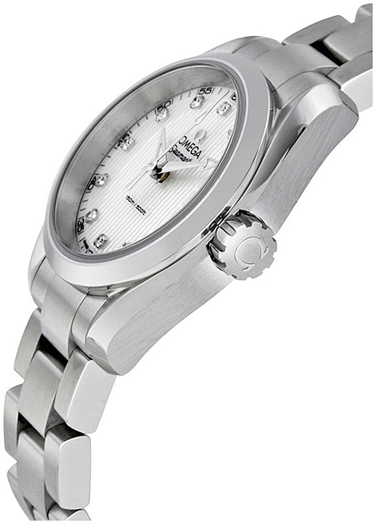 Omega Seamaster Aqua Terra Quartz Diamonds Mother Of Pearl Dial Silver Steel Strap Watch For Women - 220.10.28.60.55.001