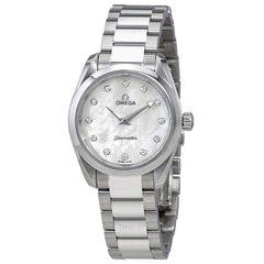 Omega Seamaster Aqua Terra Quartz Diamonds Mother Of Pearl Dial Silver Steel Strap Watch For Women - 220.10.28.60.55.001