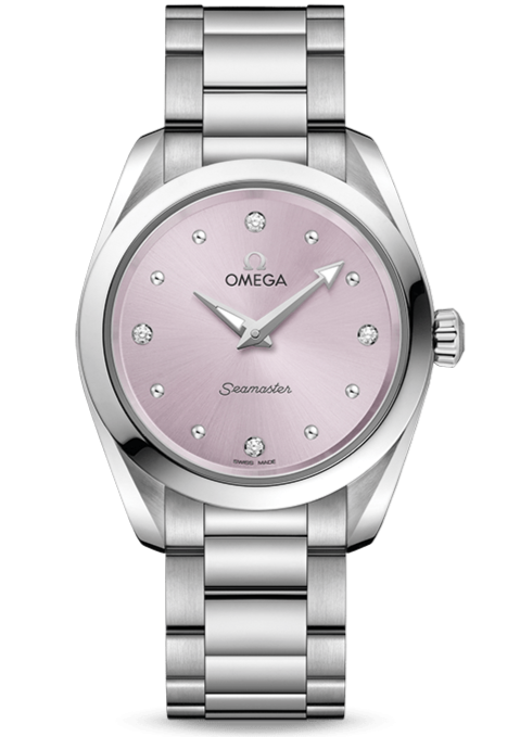 Omega Seamaster Aqua Terra Quartz Purple Dial Silver Steel Strap Watch For Women - 220.10.28.60.60.001
