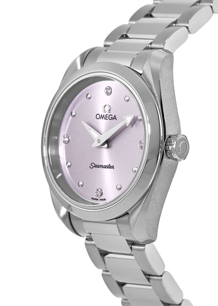 Omega Seamaster Aqua Terra Quartz Purple Dial Silver Steel Strap Watch For Women - 220.10.28.60.60.001