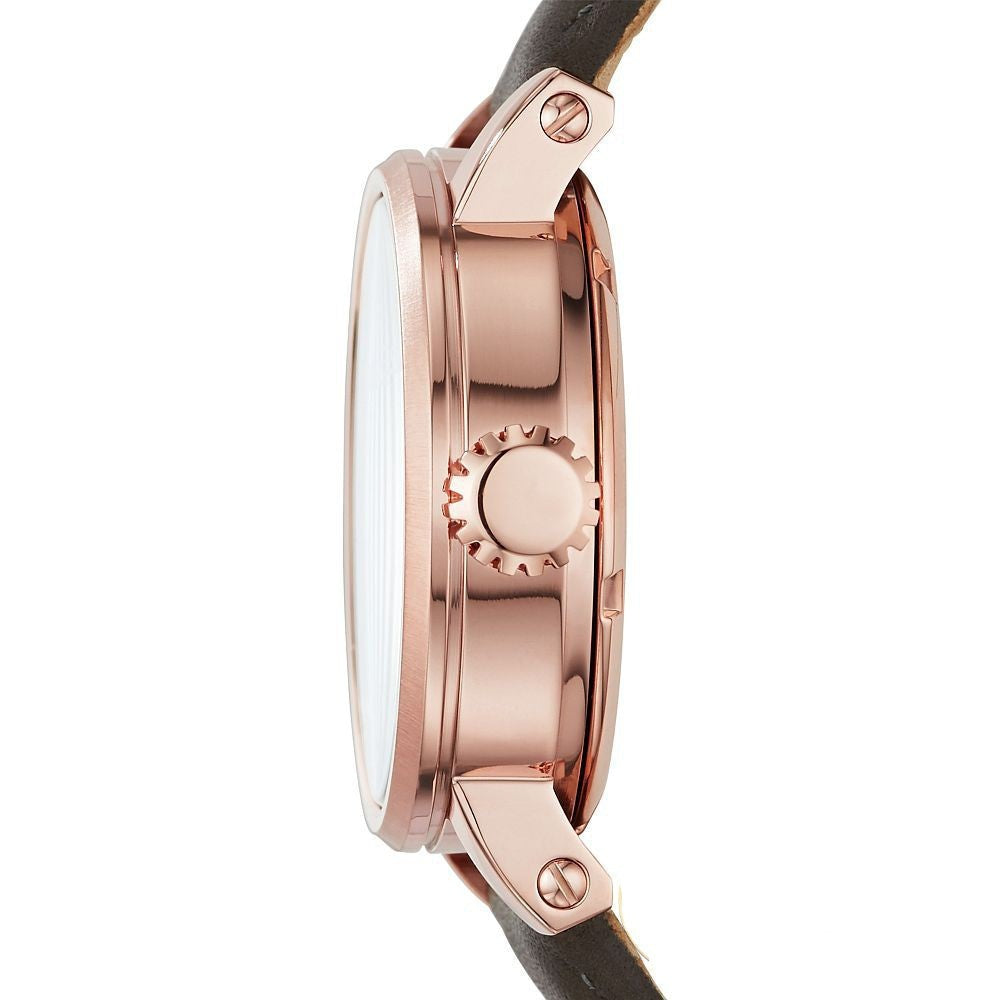 Fossil Boyfriend Automatic Skeleton Grey Dial Grey Leather Strap Watch for Women - ME3089 Watches Fossil   