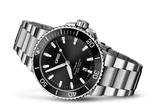 Oris Aquis Date Black Dial Silver Steel Strap Watch For Men - 0173377304134-0782405PEB