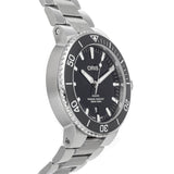 Oris Aquis Date Black Dial Silver Steel Strap Watch For Men - 0173377304134-0782405PEB