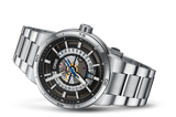 Oris TT1 Engine Date Skeleton Black Dial Silver Steel Strap Watch For Men - 0173377524124-0782408