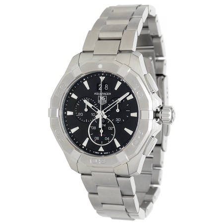 Tag Heuer Aquaracer Chronograph Black Dial Silver Steel Strap Watch for Men - CAY1110.BA0927 Watches Tag Heuer   