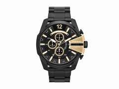 Diesel Mega Chief Chronograph Black Dial Black Stainless Steel Watch For Men - DZ4338 Watches Diesel   