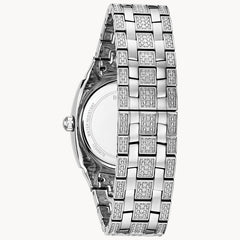 Bulova Phantom Swarovski Crystal Pave Silver Dial Silver Steel Strap Watch for Men - 98B296 Watches Bulova   