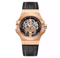 Maserati Potenza Skeleton Limited Edition Dial Black Strap Watch For Men - R8821108026 Watches Maserati   