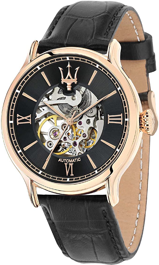 Maserati Epoca Automatic Skeleton Mechanical Black Watch For Men - R8821118001 Watches Maserati   