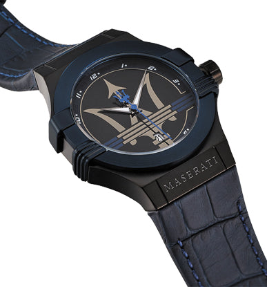 Maserati Potenza Black Dial 42mm Leather Strap Watch For Men - R8851108007 Watches Maserati   