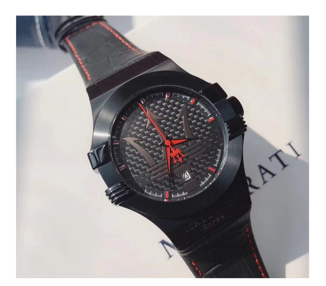 Maserati Potenza 3H STR Black Dial 42mm Leather Strap Watch For Men - R8851108010 Watches Maserati   