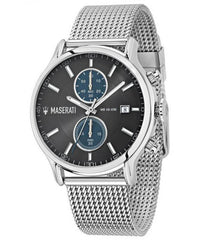 Maserati Epoca 42mm Black Dial Steel Silver Mesh Bracelet Watch For Men - R8873618003 Watches Maserati   