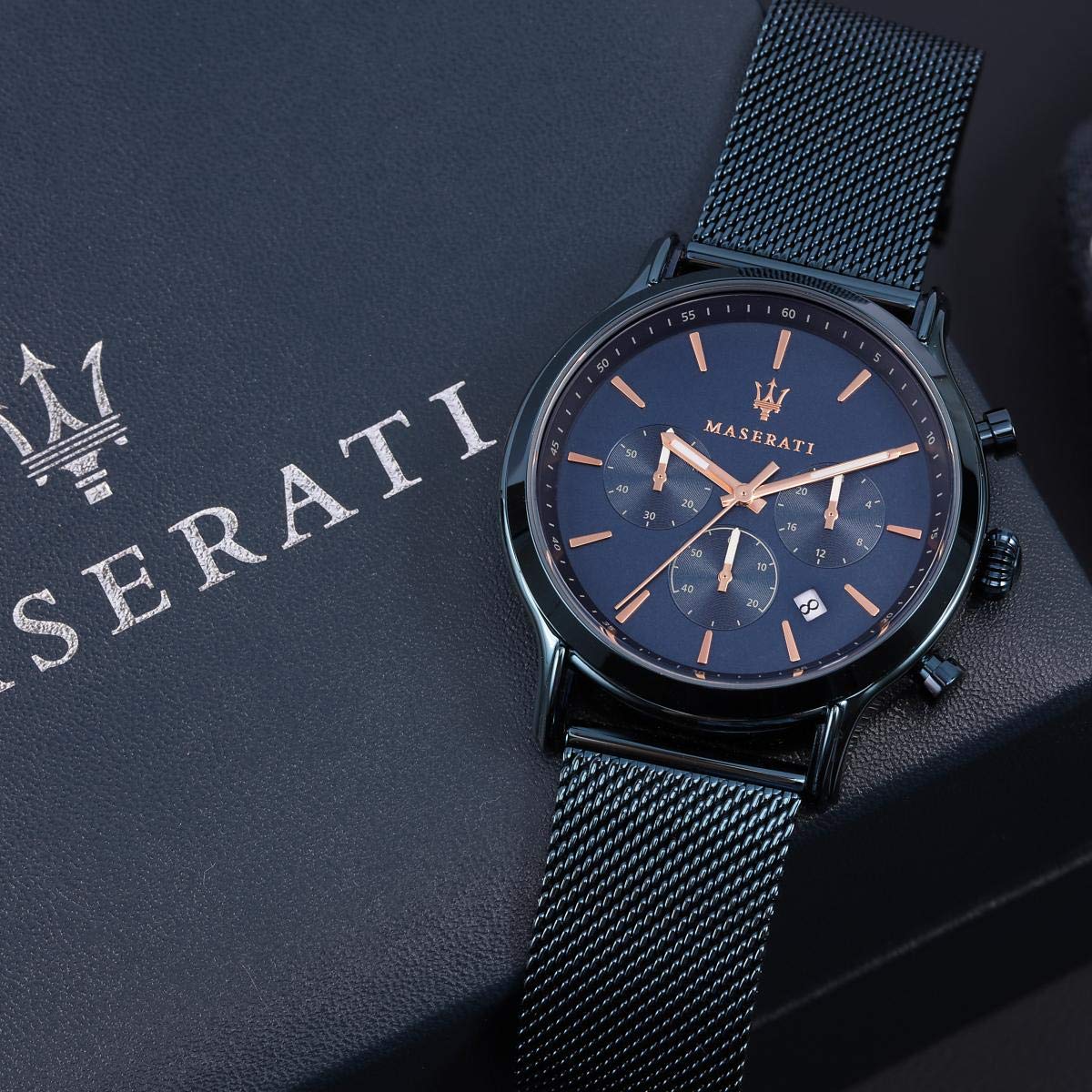 Maserati Epoca Analog Blue Dial Blue Mesh Bracelet Watch For Men - R8873618010 Watches Maserati   