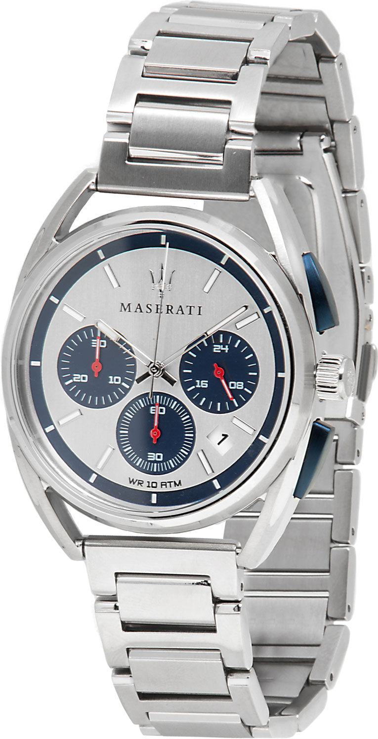 Maserati Trimarano Chronograph Silver Dial Silver Stainless Steel Strap Watch For Men - R8873632001 Watches Maserati   