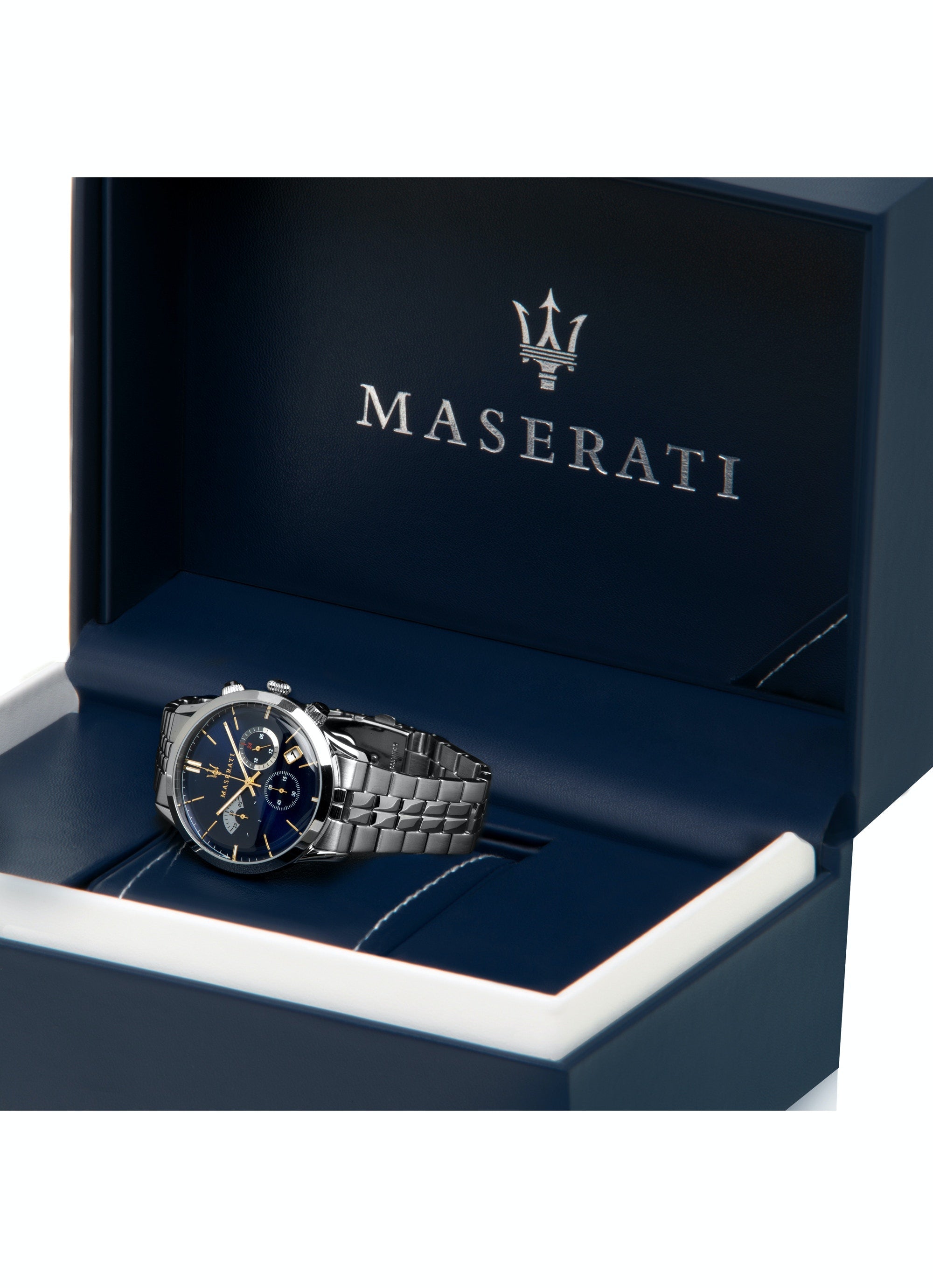 Maserati Ricordo Chronograph Blue Dial Stainless Steel 42mm Watch For Men - R8873633001 Watches Maserati   