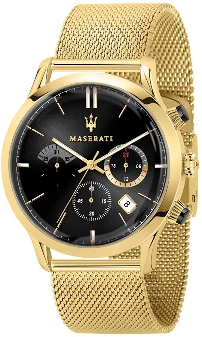 Maserati Ricordo Chronograph Black Dial Stainless Steel Mesh Bracelet Watch For Men - R8873633003 Watches Maserati   
