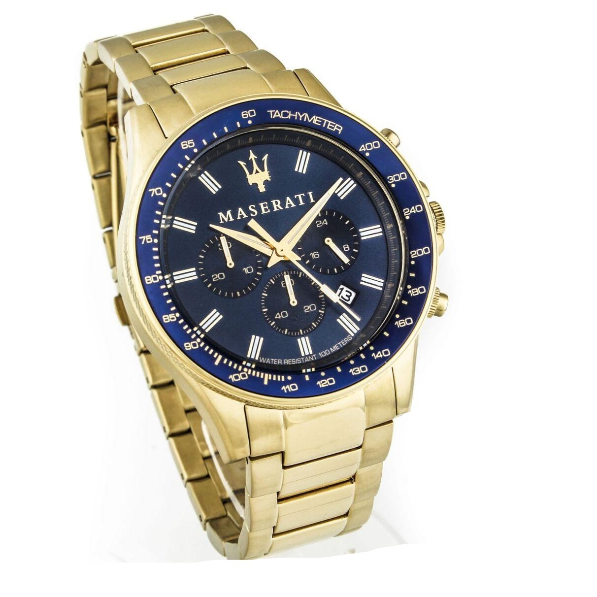 Maserati SFIDA Analog Blue Dial Gold Stainless Steel Watch For Men - R8873640008 Watches Maserati   