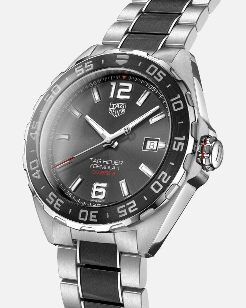 Tag Heuer Formula 1 Calibre 5 Anthracite Dial Two Tone Steel Strap Watch for Men - WAZ2011.BA0843 Watches Tag Heuer   