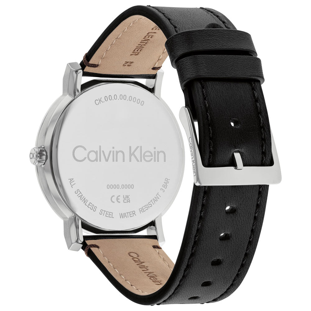 Calvin Klein City Silver Dial Black Steel Strap Watch for Men - K2G2G1CX Watches Calvin Klein   