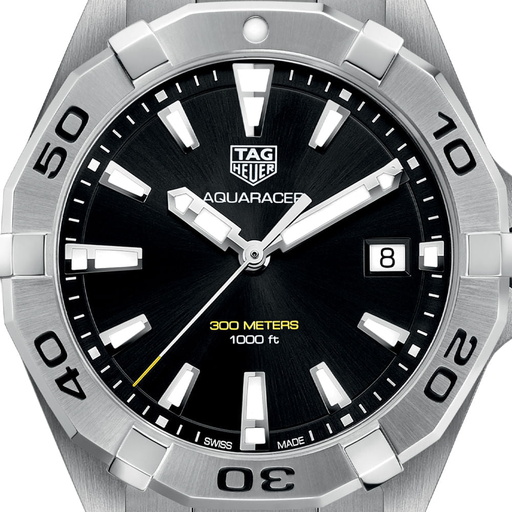 Tag Heuer Aquaracer Black Dial Silver Steel Strap Watch for Men - WBD1110.BA0928 Watches Tag Heuer   