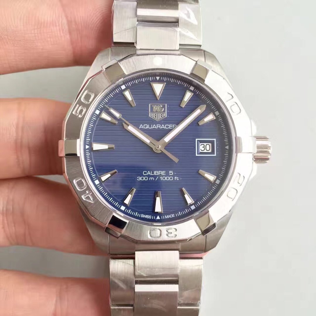 Tag Heuer Aquaracer Automatic 41mm Blue Dial Silver Steel Strap Watch for Men - WAY2112.BA0928 Watches Tag Heuer   