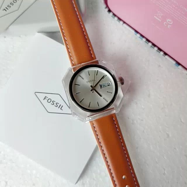 Fossil Candy White Dial Brown Leather Strap Watch for Women - ES3538 Watches Fossil   