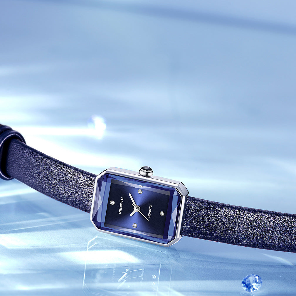 Swarovski Uptown Crystal Blue Dial Blue Leather Strap Watch for Women - 5547713 Watches Swarovski   