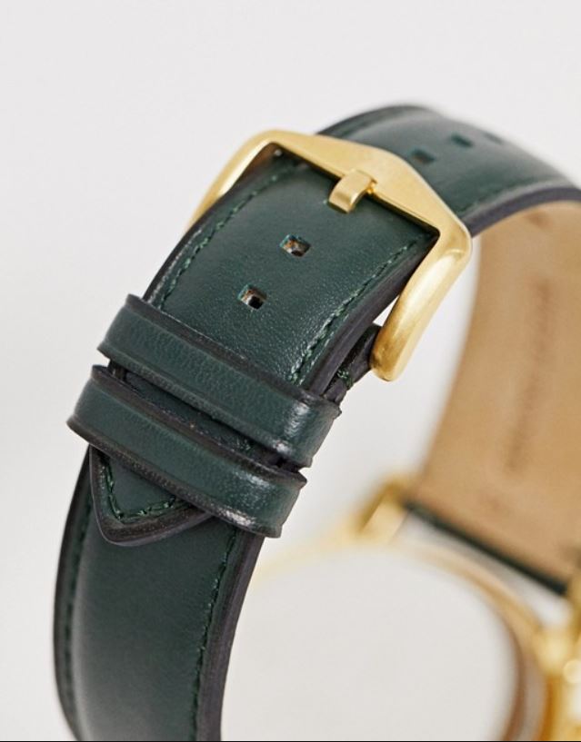 Fossil Townsman Chronograph Green Dial Green Leather Strap Watch for Men - FS5599 Watches Fossil   