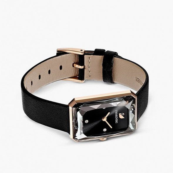 Swarovski Uptown Black Dial Black Leather Strap Watch for Women - 5547710 Watches Swarovski   